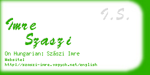imre szaszi business card