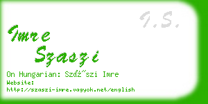 imre szaszi business card